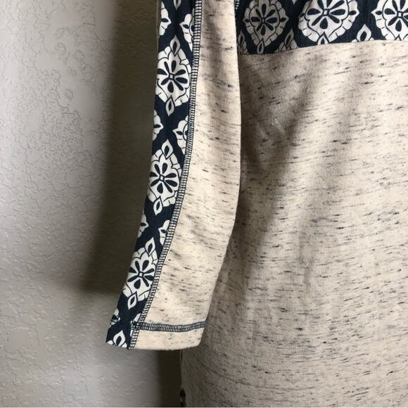 Hatley oatmeal marled navy orange trim knit tunic top size Small - Picture 10 of 15